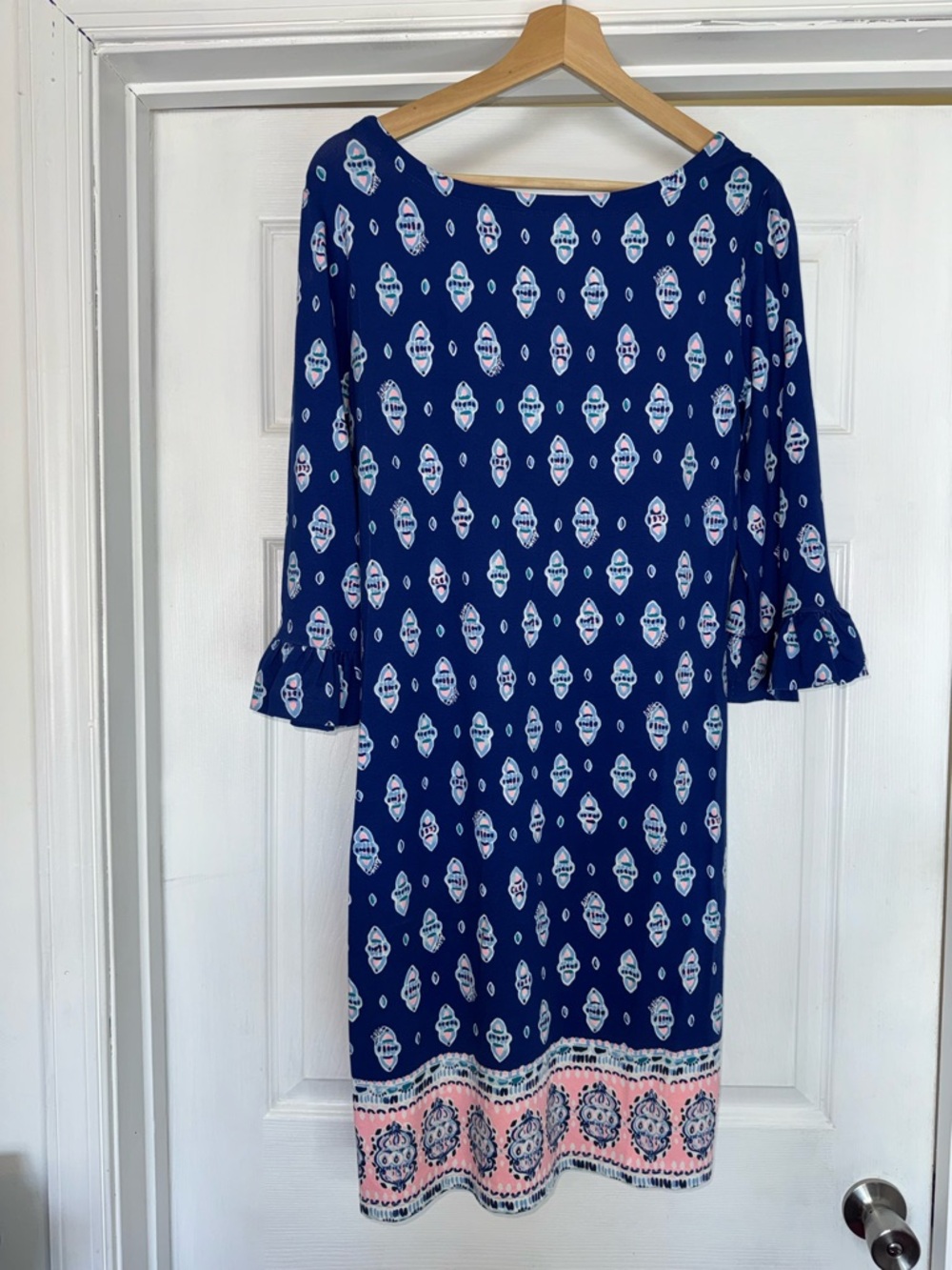 Lilly Pulitzer Sophie Ruffle Sleeves Dress L Blue - Picture 5 of 7